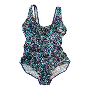 L.L. Bean Blue and Black One Piece Swimsuit